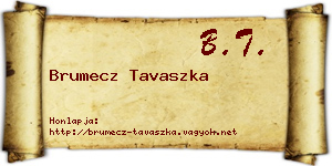 Brumecz Tavaszka névjegykártya